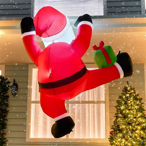 blow up hanging santa|Amazon.com: Outdoor Hanging Santa.